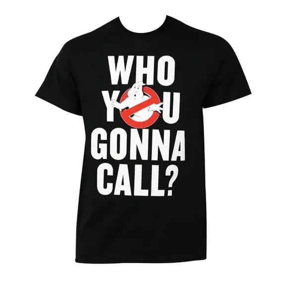 Hybrid Apparel Men's Ghostbusters Who You Gonna Call Logo Quote T-Shirt Medium - Picture 1 of 11